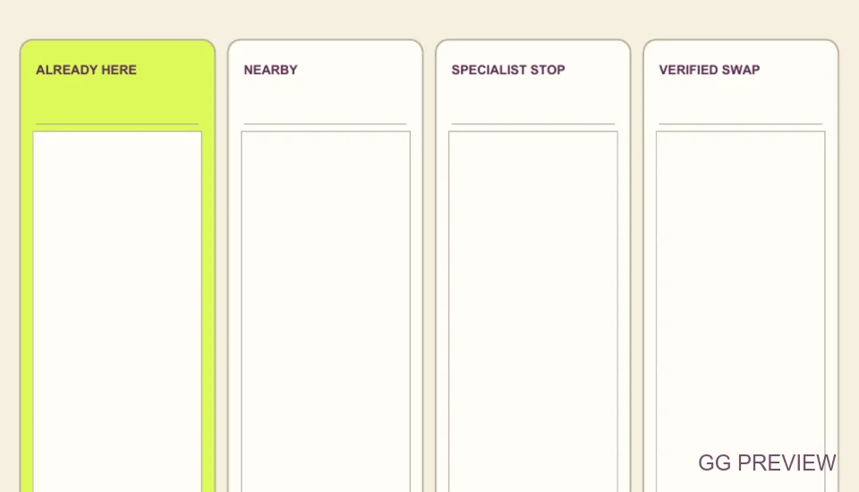 Cropped detail of the GG Night Kit shopping map